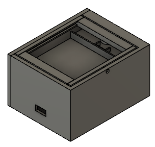 CAD drawing of an Internet of Things button using a piece of Iridium Tin Oxide glass