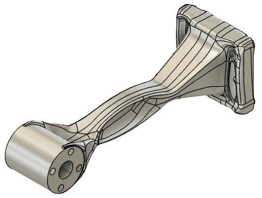 CAD drawing of a motor to arm connector